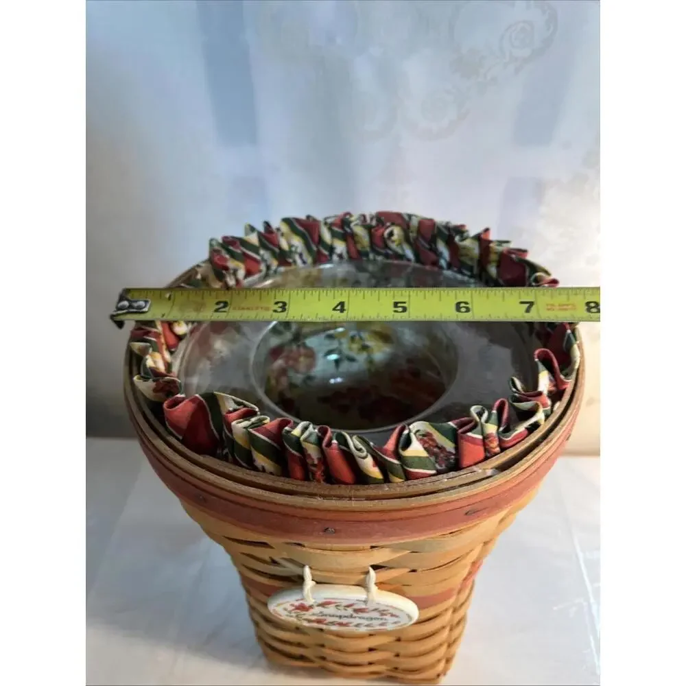 Longaberger 1998 May Series Snapdragon Basket w/Liner, Protector and Tie-on
